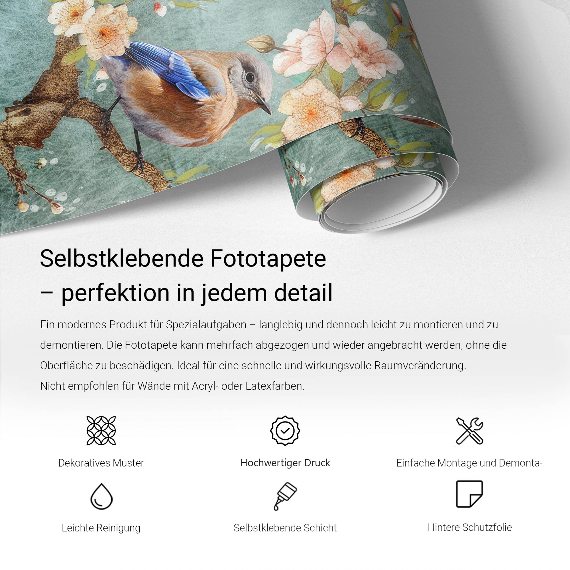 Eigenschaften und Anwendung der selbstklebenden Fototapete - Okleinomat